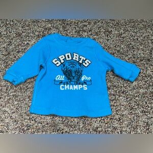 Boys, girls 3-6 month Blue Sports Kids Long Sleeve Shirt‎